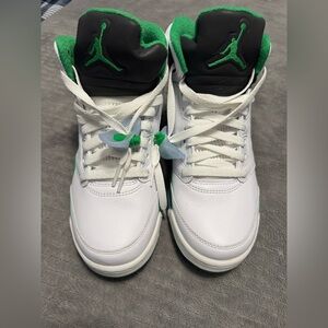 Jordan White and Green Sneakers